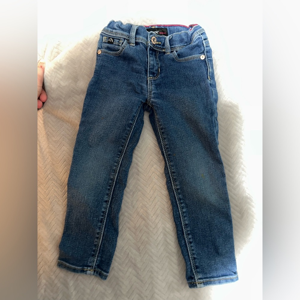 Jordache Kids' Blue Denim Jeans with Pink Stitching